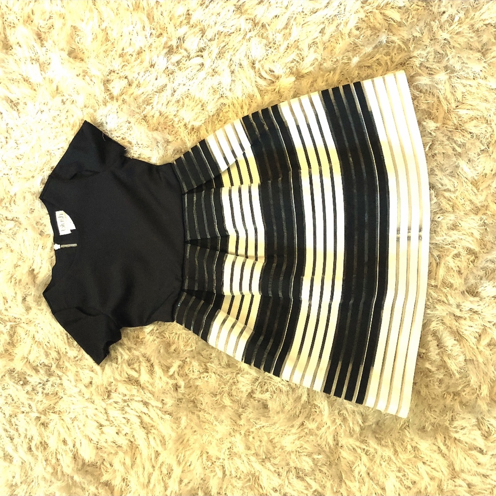 Black and white kids party dress